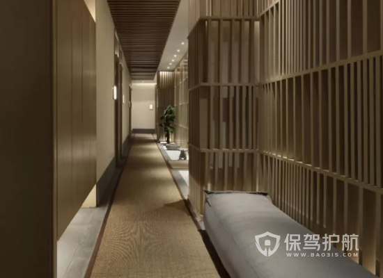 中式风格美容机构走廊装修效果图