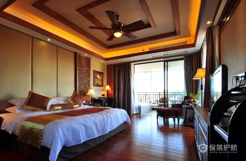 东南亚温馨风酒店房间装修效果图