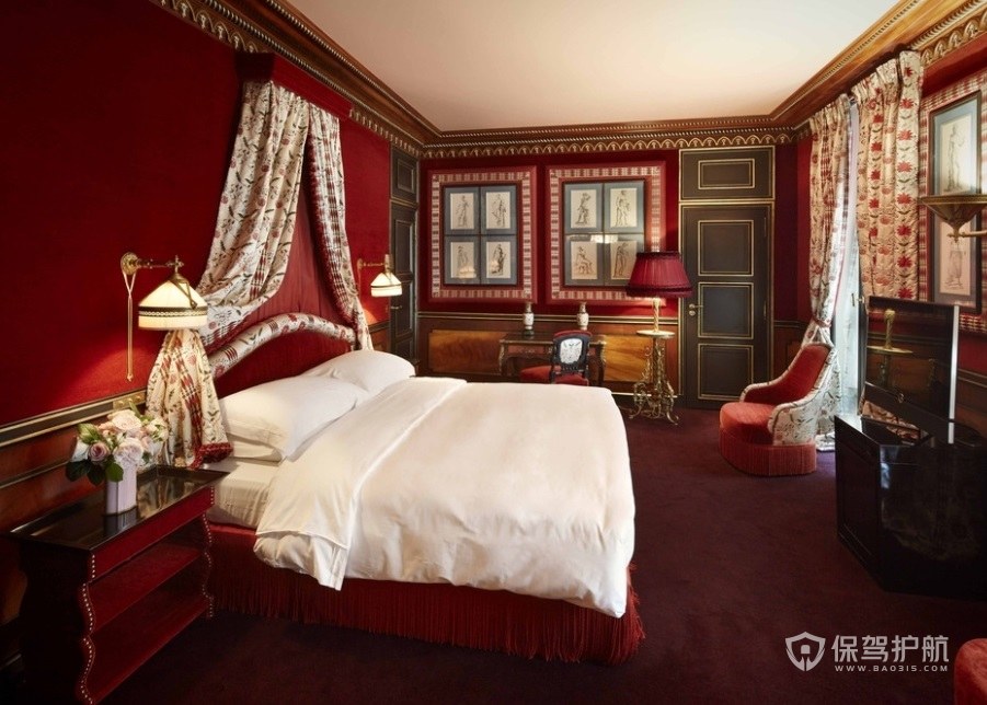 米兰复古风时尚酒店房间装修效果图