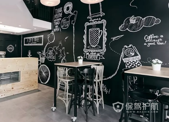 简约风格咖啡馆墙面设计效果图
