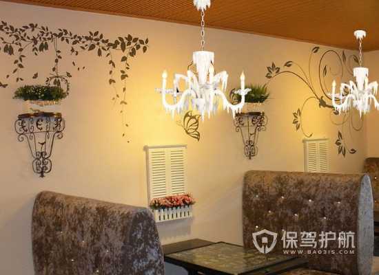 欧式风格咖啡馆墙面设计效果图