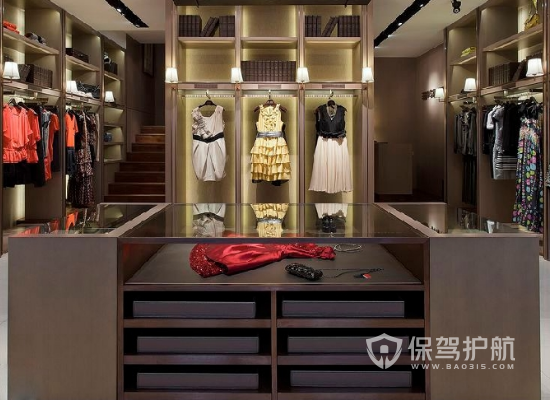 现代简约风格服装店商品柜设计效果图