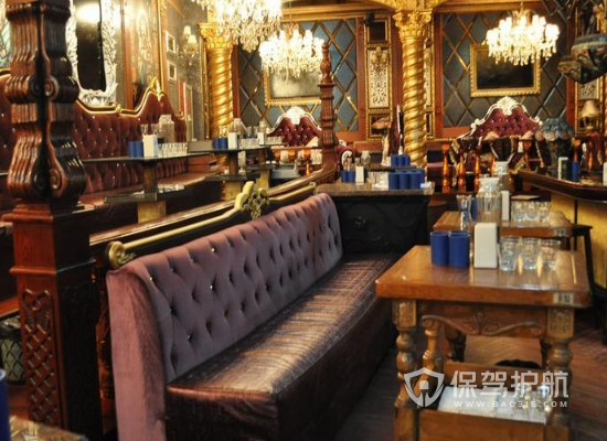 欧式古典风格酒吧沙发设计效果图