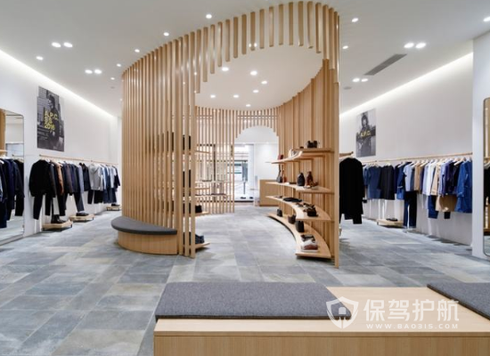 日式风格90平米服装店整体设计效果图