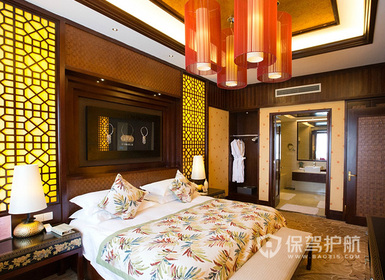 中式复古风格酒店灯光设计效果图