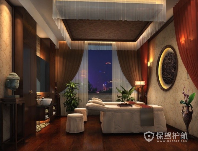 新中式轻奢美容院房间装修效果图