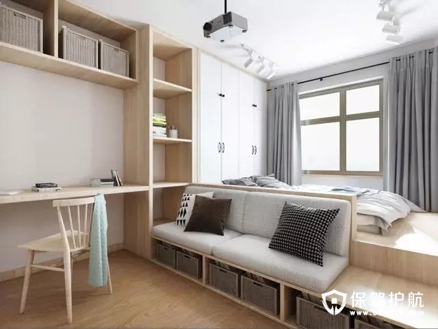 卧室、书房、客厅三合一，小户型两室的创意设计