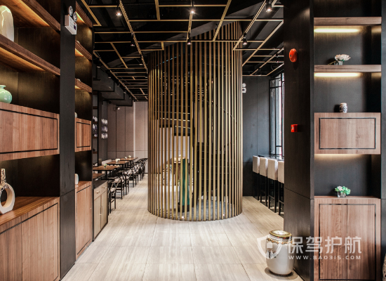 现代中式风格面食馆展示柜设计效果图