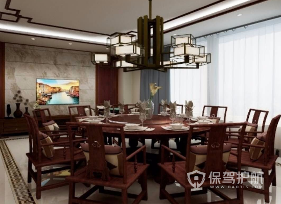新中式风格菜馆餐厅装修效果图