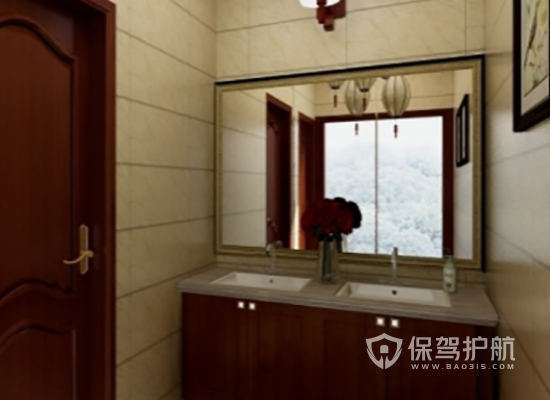 新中式风格菜馆卫生间装修效果图