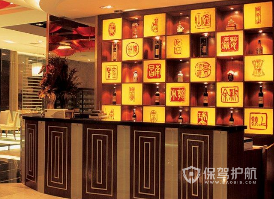 中式风格餐馆收银台装修效果图
