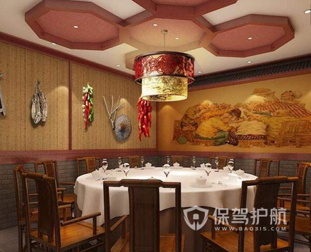中式风格饭店包厢吊灯设计效果图