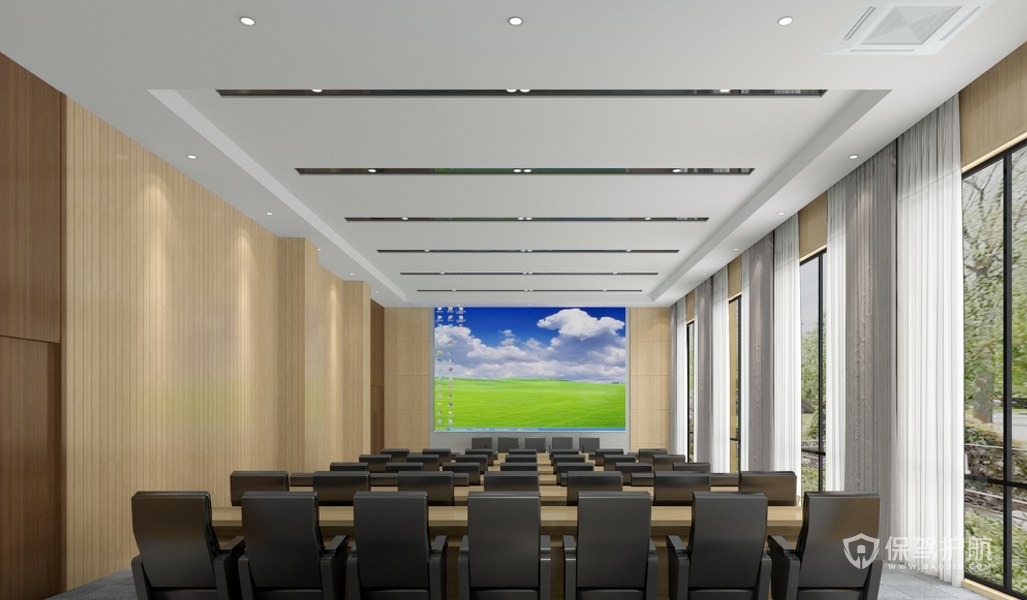 大型办公会议厅装修效果图