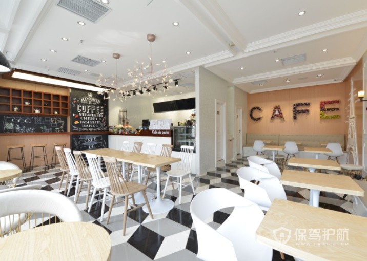 西式简约时尚咖啡厅地面装修效果图