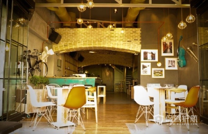 休闲时尚工业风咖啡厅装修效果图
