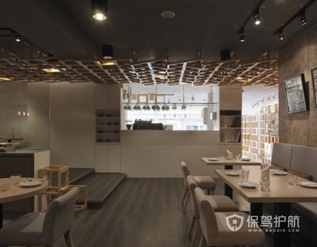 日式简约原木风创意咖啡厅装修效果图