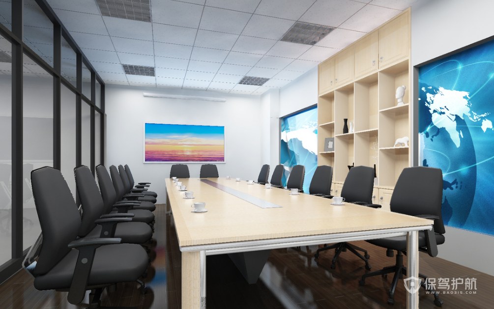 现代办公会议室装修效果图