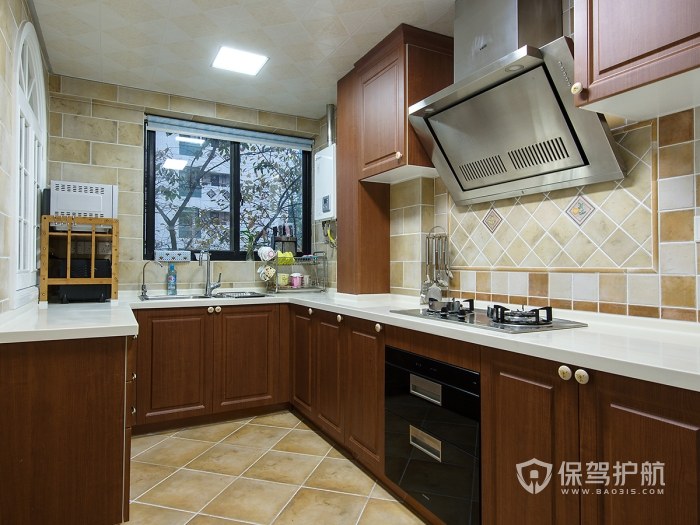 78平美式风格二居室厨房装修效果图