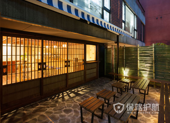 70平米日式风格咖啡店门头装修效果图