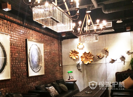 复古工业风格咖啡馆吊灯装修效果图