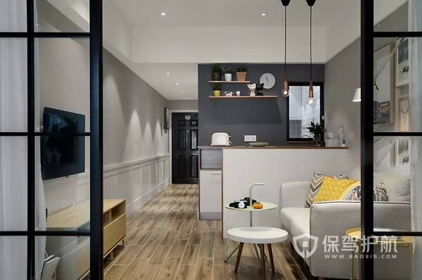 40平北欧风单身公寓客厅装修效果图