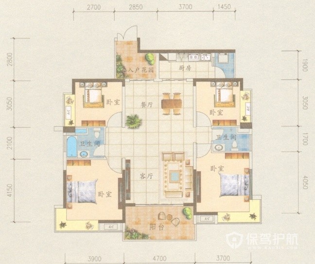 四室兩廳最佳戶型圖-保駕護航