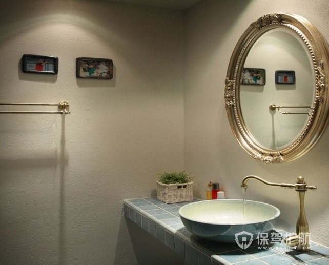 巴洛克文艺风卫生间浴室镜装修效果图