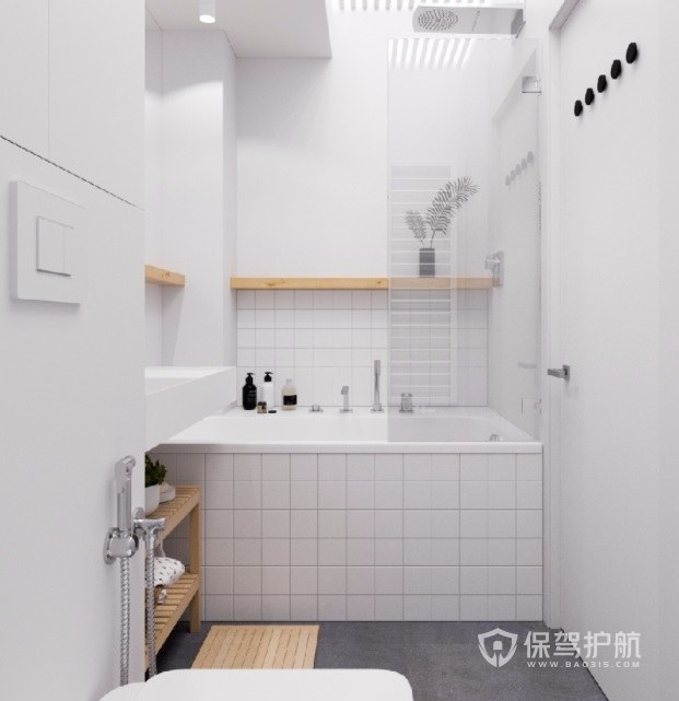 小户型简约日式风卫生间浴缸装修效果图