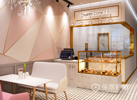 72平米欧式风格甜品店收银台装修效果图