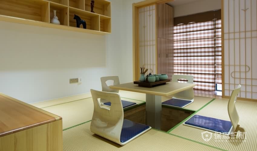 日式风格三房书房榻榻米装修效果图