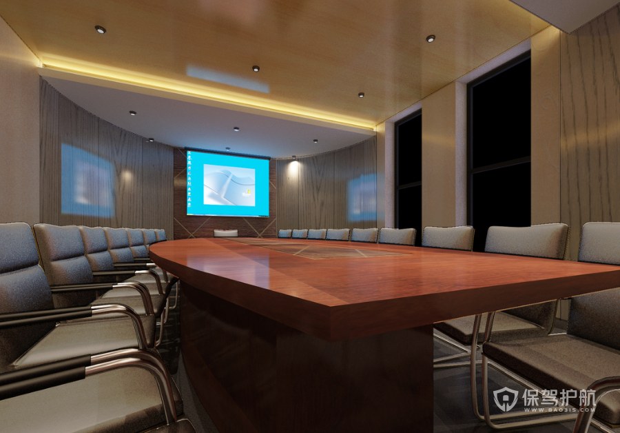 日式风格办公会议室装修效果图
