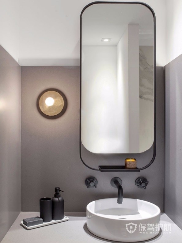 小户型现代日式风卫生间创意浴室镜装修效果图