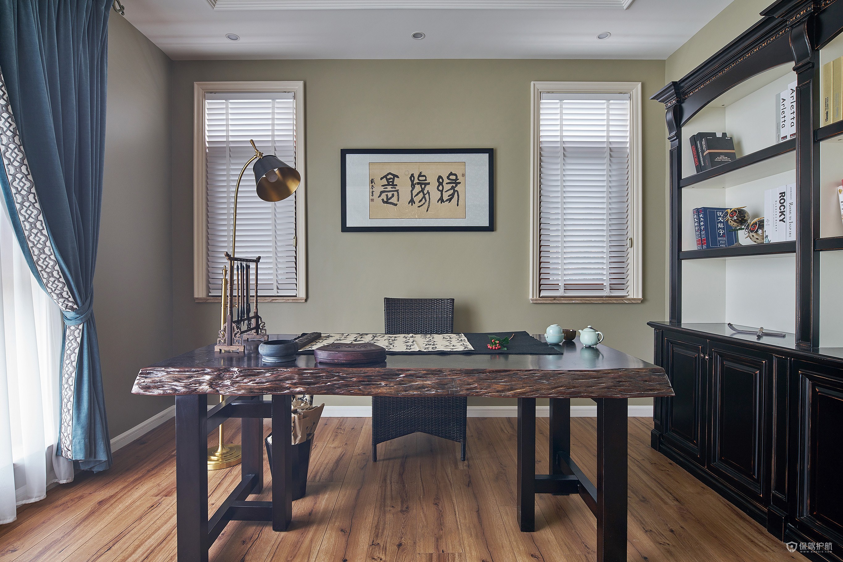 中式古典风格三居室书房装修效果图