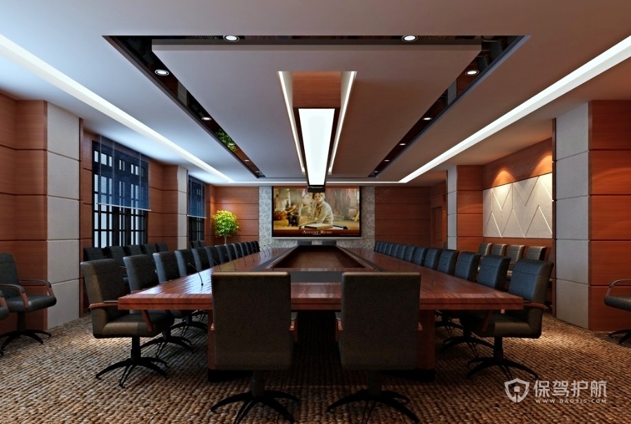 中式古典风格公司会议室装修效果图