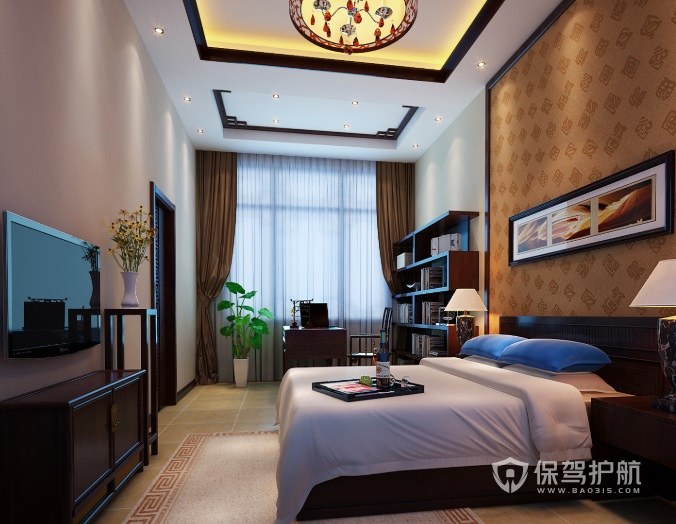 中式古典风卧室创意吊灯灯装修效果图