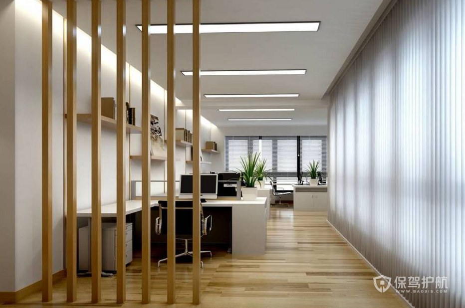 日式风格公司财务室装修效果图