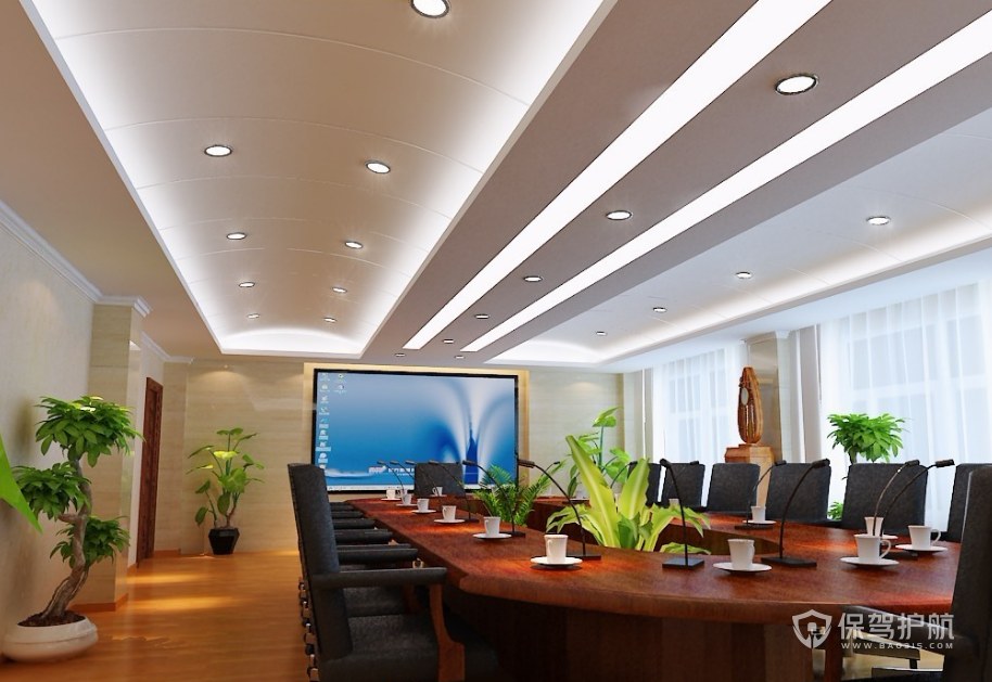 新中式公司会议室装修效果图