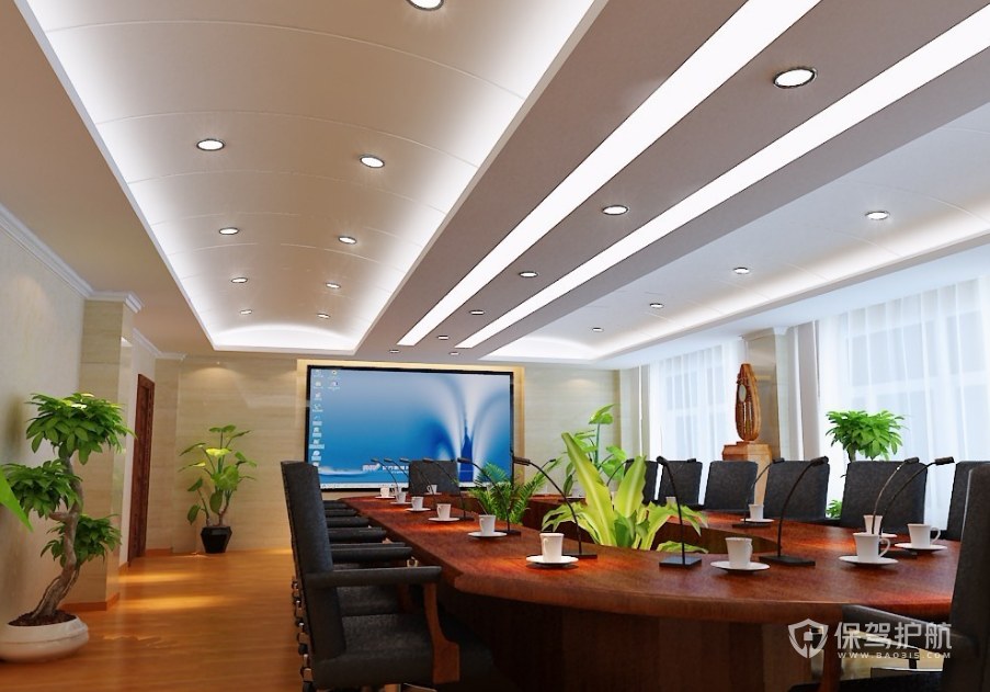 中式风格公司会议室装修效果图