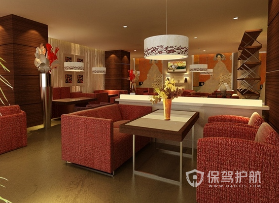 78平米新中式风格西餐厅装修效果图