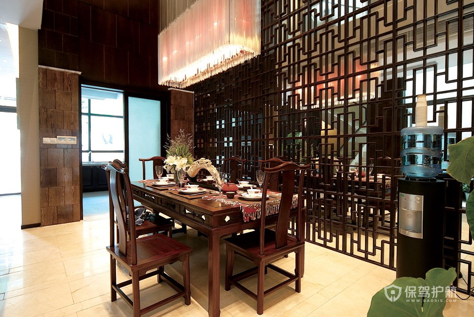 中式风格复式别墅餐厅装修效果图