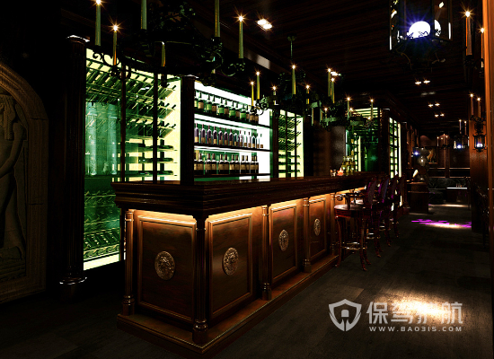 73平米欧式古典风格酒吧装修效果图