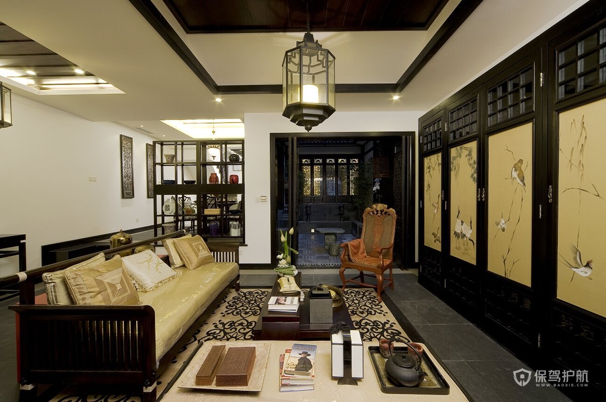 古典中式风格别墅客厅装修效果图