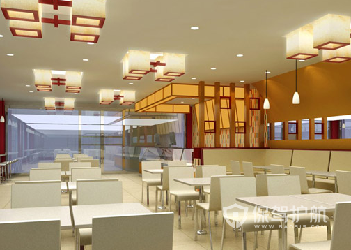 93平米中式风格面食店装修效果图