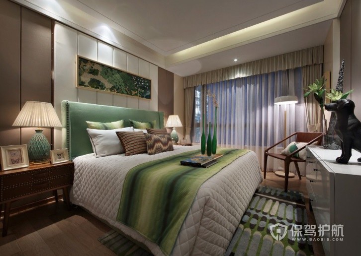 新中式轻奢典雅风卧室装饰效果图