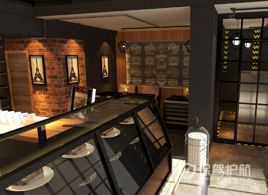 95平米古典loft风格咖啡厅装修效果图