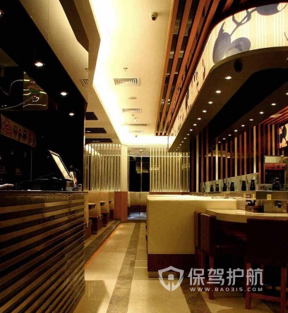 95平米美式风格寿司店装修实景图