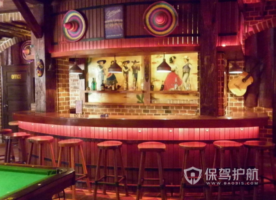 103平米美式风格酒吧吧台设计效果图
