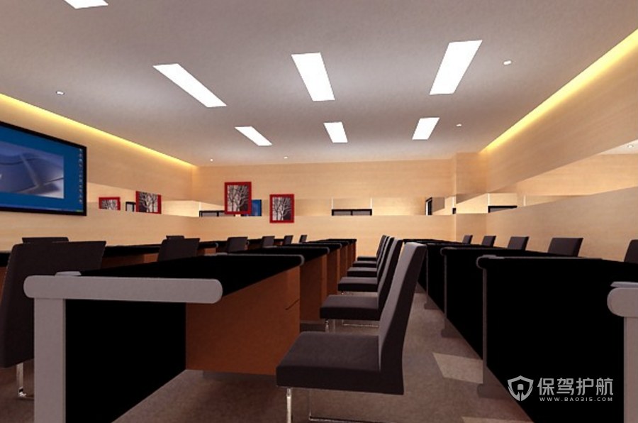 现代风格公司多媒体会议室装修效果图