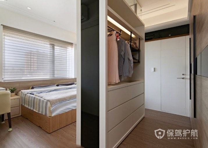 现代宜家风创意卧室隔断衣柜装修效果图