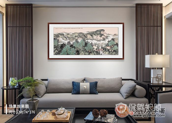 中式沙发背景墙装饰画-保驾护航装修网